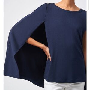 Kal Rieman Navy Blue Women's Cape Sleeve Top size M